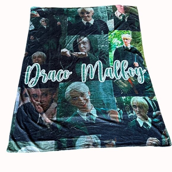 Draco Malfoy Collage Blanket Soft Fleece Throw Slytherin Harry Potter Fan Gift - Picture 11 of 11